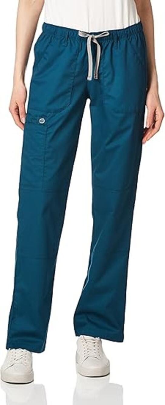 NWT Wonder Wink Caribbean Blue Green Straight Leg Cargo Scrub Pants Size 2XS